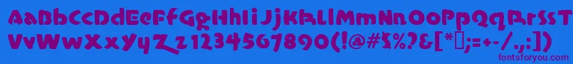 Casualmarkermf Font – Purple Fonts on Blue Background