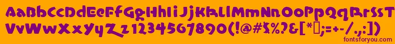 Casualmarkermf Font – Purple Fonts on Orange Background