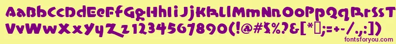 Casualmarkermf Font – Purple Fonts on Yellow Background