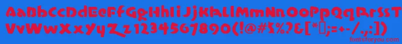 Casualmarkermf Font – Red Fonts on Blue Background