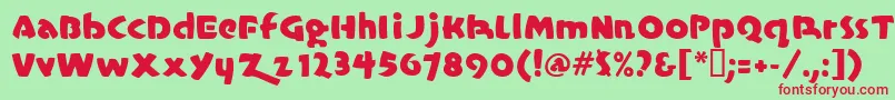 Casualmarkermf Font – Red Fonts on Green Background
