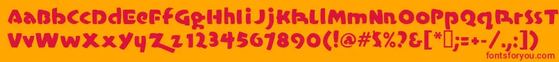 Casualmarkermf Font – Red Fonts on Orange Background