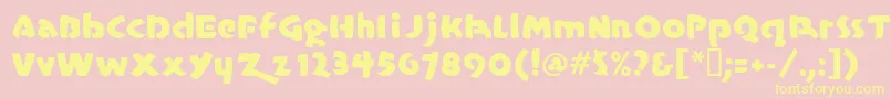Fonte Casualmarkermf – fontes amarelas em um fundo rosa