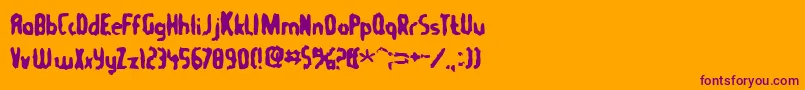 フォントTommygun – オレンジの背景に紫のフォント