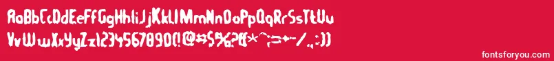 Tommygun Font – White Fonts on Red Background