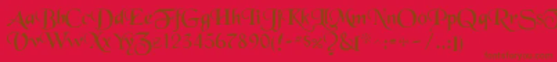 BlackchaRegular-Schriftart – Braune Schriften auf rotem Hintergrund