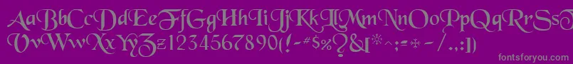 Подробнее о шрифте BlackchaRegular Шрифт BlackchaRegular – серые шрифты на фиолетовом фоне