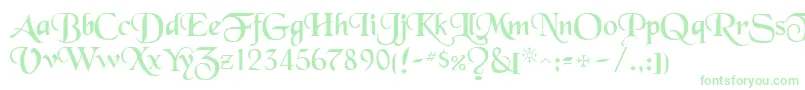 BlackchaRegular-Schriftart – Grüne Schriften auf weißem Hintergrund