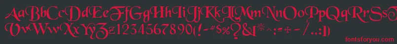 BlackchaRegular Font – Red Fonts on Black Background