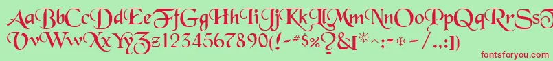 BlackchaRegular Font – Red Fonts on Green Background