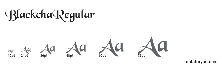 BlackchaRegular Font Sizes