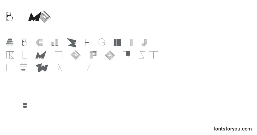 Czcionka BossMOne (97742) – alfabet, cyfry, specjalne znaki