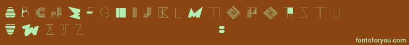 BossMOne-fontti – vihreät fontit ruskealla taustalla