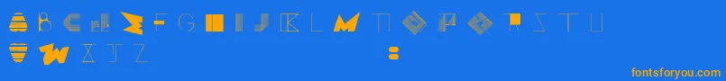 BossMOne Font – Orange Fonts on Blue Background