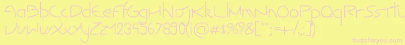 Tibet Font – Pink Fonts on Yellow Background