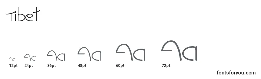 Размеры шрифта Tibet