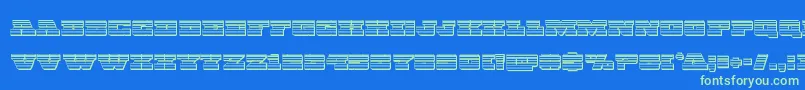 Czcionka Chicagoexpresschrome – zielone czcionki na niebieskim tle