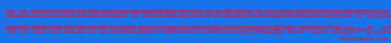 Chicagoexpresschrome-Schriftart – Rote Schriften auf blauem Hintergrund