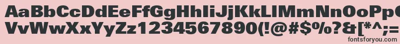 フォントUniversNextProExtrablack – ピンクの背景に黒い文字