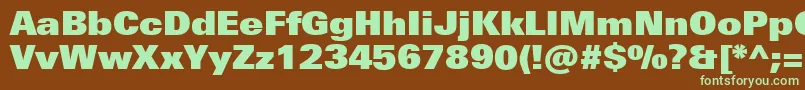 Шрифт UniversNextProExtrablack – зелёные шрифты на коричневом фоне
