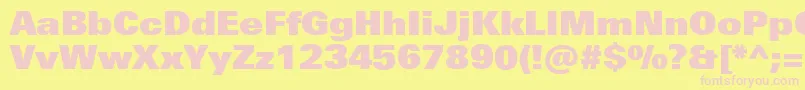 UniversNextProExtrablack Font – Pink Fonts on Yellow Background