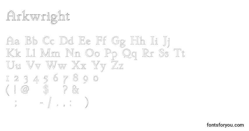 Шрифт Arkwright – алфавит, цифры, специальные символы