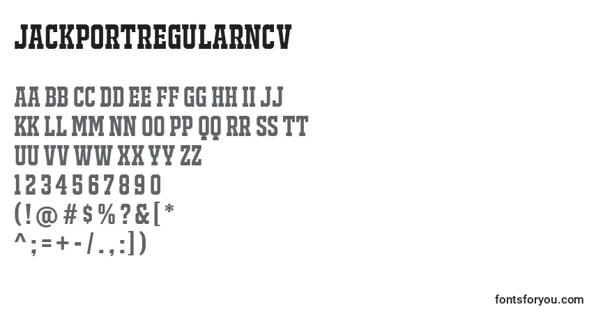 Fuente JackportRegularNcv - alfabeto, números, caracteres especiales