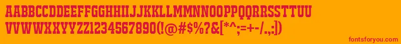 JackportRegularNcv Font – Red Fonts on Orange Background