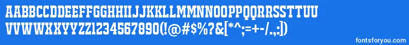 Fonte JackportRegularNcv – fontes brancas em um fundo azul