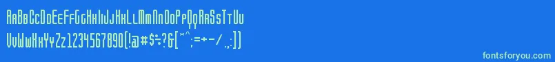 BrightontwoSmallcapsNbp-Schriftart – Grüne Schriften auf blauem Hintergrund