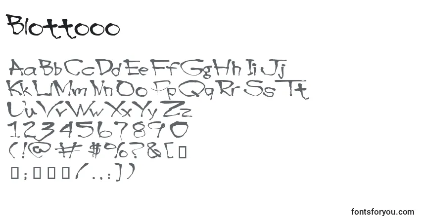 Schriftart Blottooo – Alphabet, Zahlen, spezielle Symbole