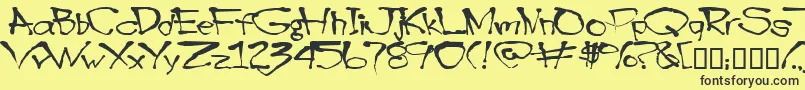 Blottooo-Schriftart – Schwarze Schriften auf gelbem Hintergrund