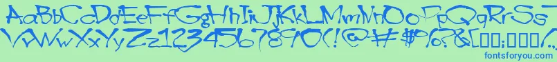 Blottooo Font – Blue Fonts on Green Background