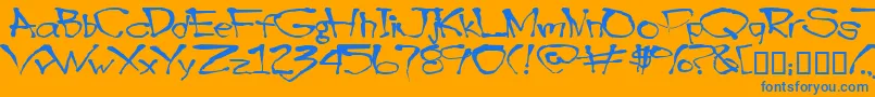Blottooo Font – Blue Fonts on Orange Background