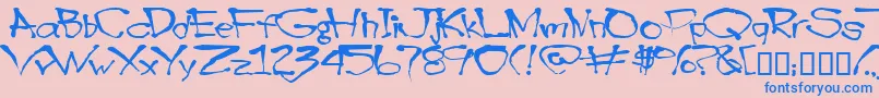 Blottooo Font – Blue Fonts on Pink Background