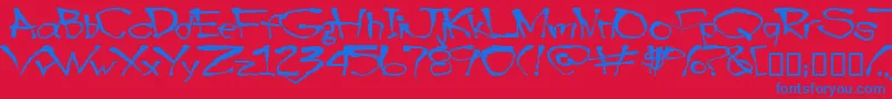 Czcionka Blottooo – niebieskie czcionki na czerwonym tle