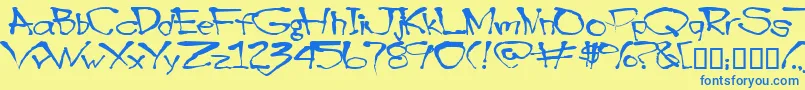 Blottooo Font – Blue Fonts on Yellow Background