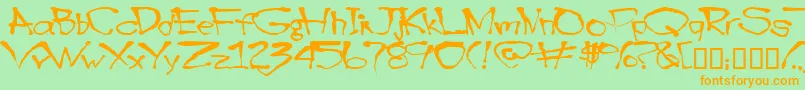 Blottooo Font – Orange Fonts on Green Background