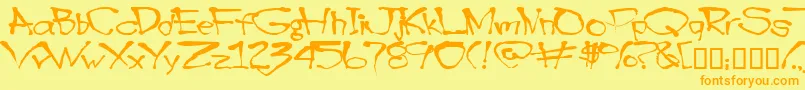 Blottooo Font – Orange Fonts on Yellow Background