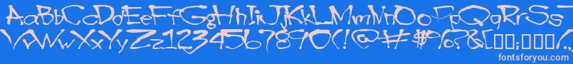 Blottooo Font – Pink Fonts on Blue Background