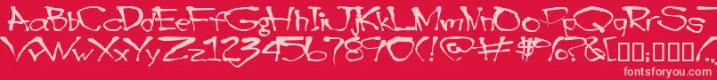 Blottooo Font – Pink Fonts on Red Background