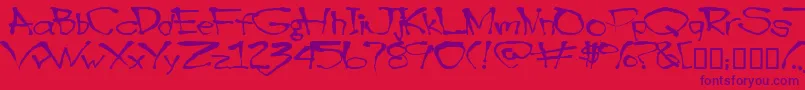 Czcionka Blottooo – fioletowe czcionki na czerwonym tle