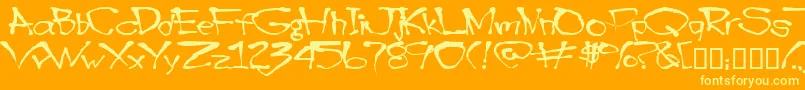 Blottooo Font – Yellow Fonts on Orange Background