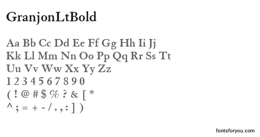 Schriftart GranjonLtBold – Alphabet, Zahlen, spezielle Symbole