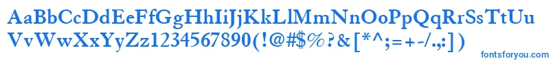 フォントGranjonLtBold – 白い背景に青い文字