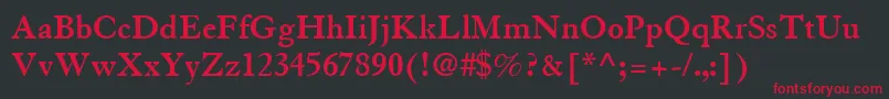 GranjonLtBold Font – Red Fonts on Black Background