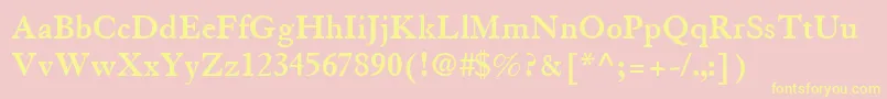 GranjonLtBold-Schriftart – Gelbe Schriften auf rosa Hintergrund