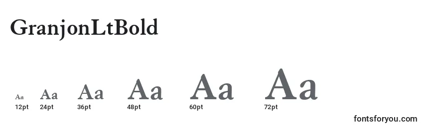 GranjonLtBold Font Sizes