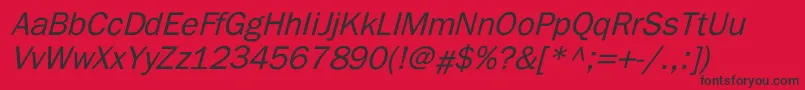 フォントBillitonGothicItalic – 赤い背景に黒い文字