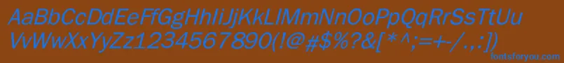 BillitonGothicItalic Font – Blue Fonts on Brown Background